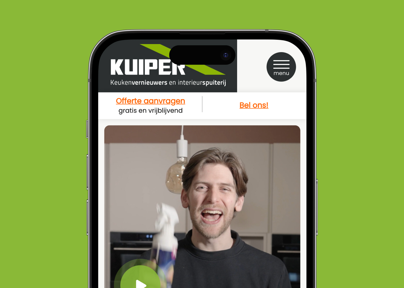 Kuiper Spuiterij mobiele website