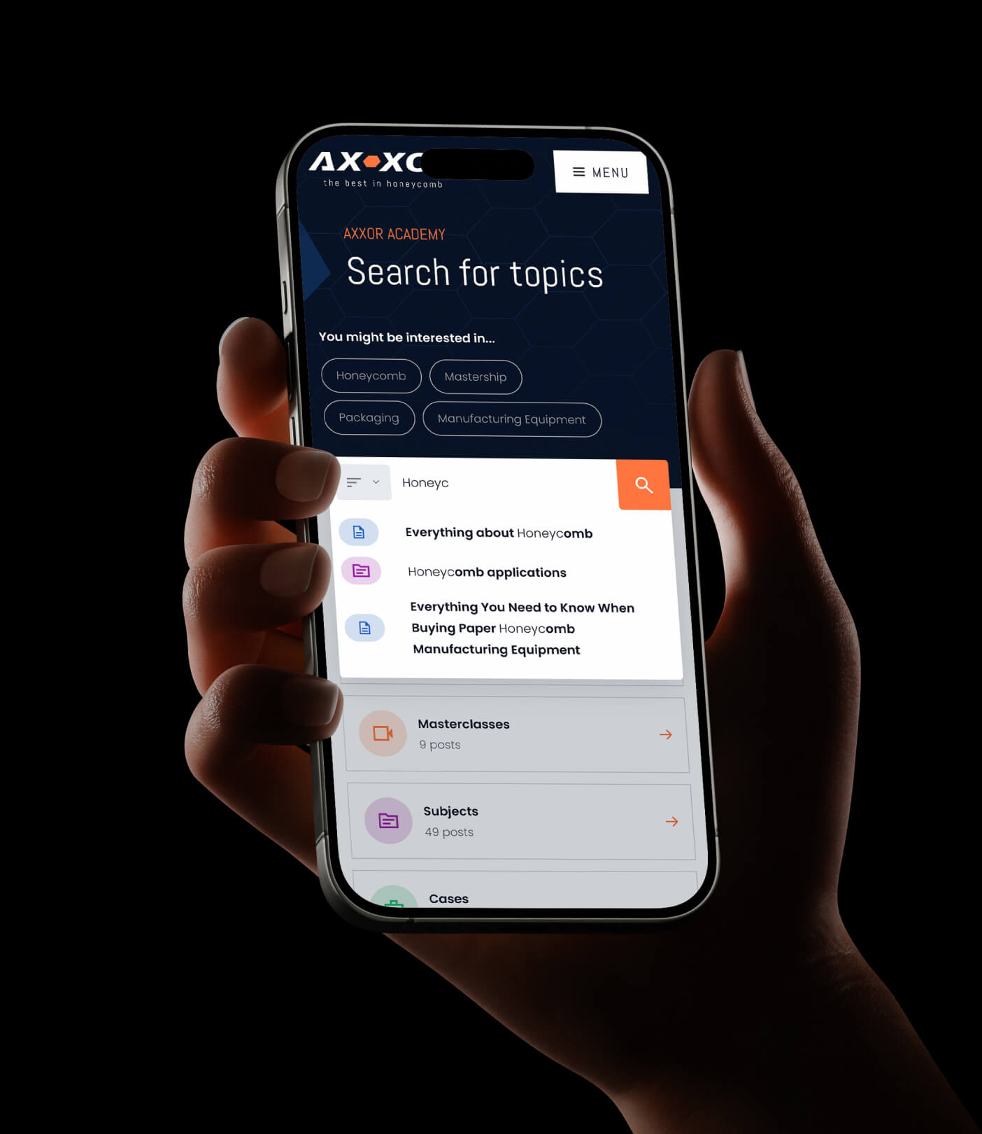 Axxor case mobiele website
